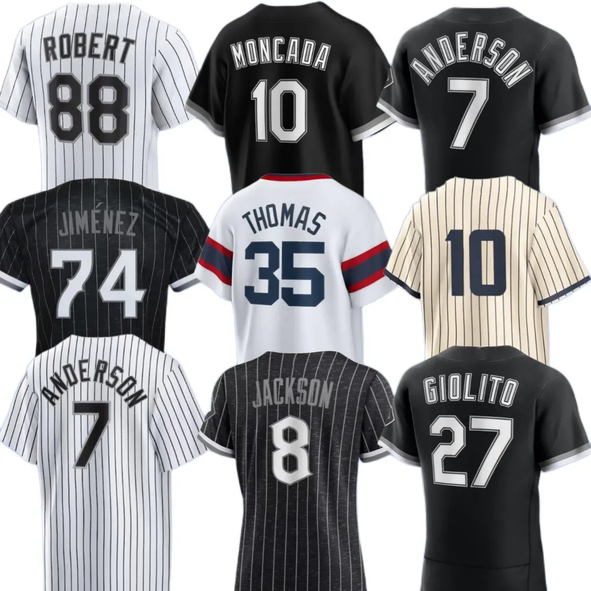 Niestandardowe koszulka baseballowa mężczyźni młode dzieci'chicago'''oshite''sox'eloy Jimenez Tim Anderson Lance AJ Pollock Lynn Luis Robert Yoan Moncada Jose Abreu