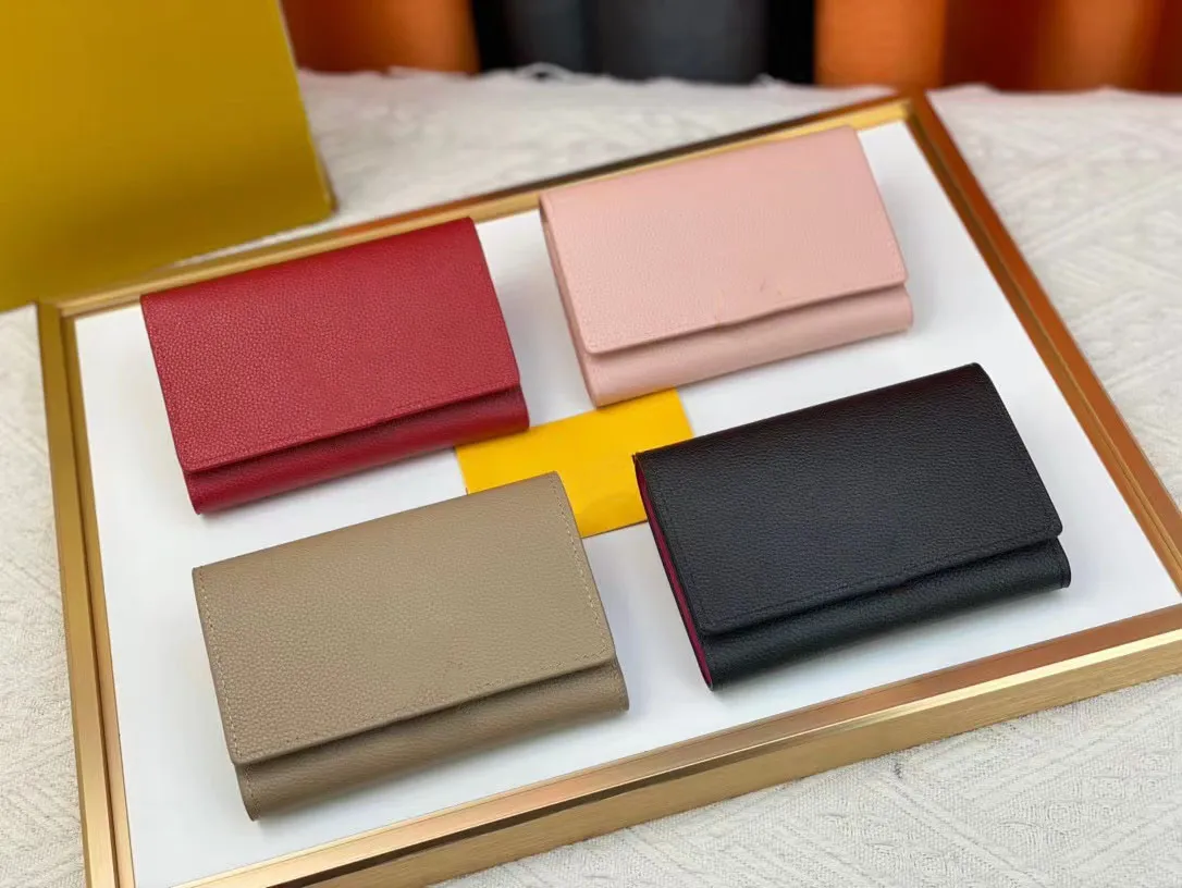 Womens Leather Trifold Wallet Elegant Top Starlight Clutch With