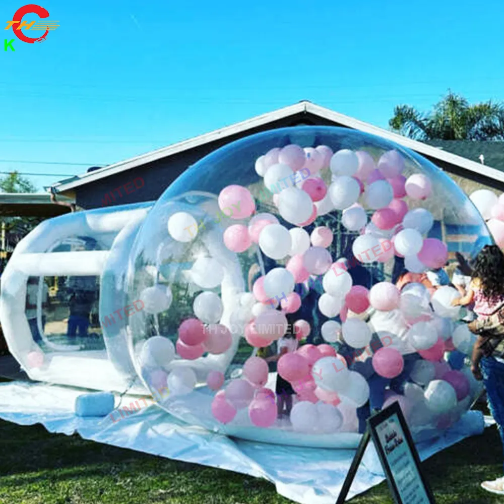 4m 13.2ft utomhusaktiviteter Uppblåsbar bubbelhus utomhusbubbeltält för camping transparent igloo tält