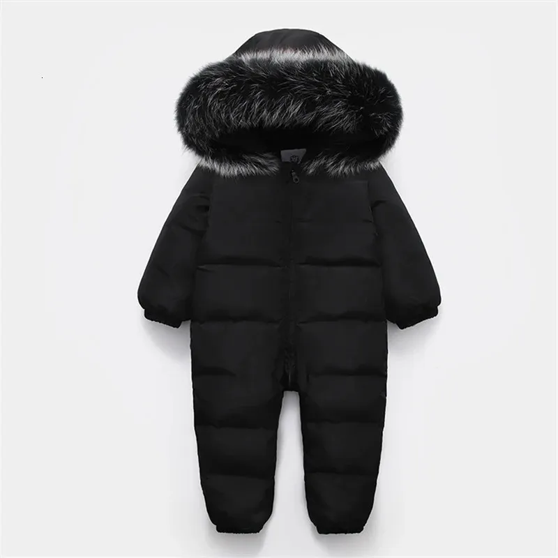 Ryska vinter baby onesie romper kläder kostym snowsuit 90% anka ner jacka för flickor rockar parka spädbarn pojke snö slitage 240116