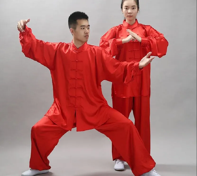 Heta försäljning nya män kvinnor hög kvalitet kung fu kostym avslappnad utomhus sportkläder unisex tai chi wushu enhetliga jacka byxor uppsättningar