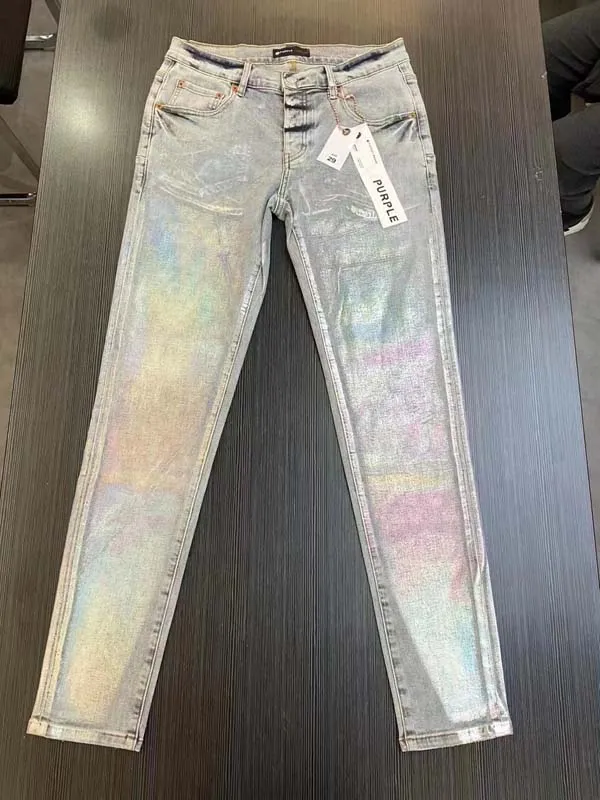 Pantaloni jeans viola Progettista da uomo Jeans da donna Gamba dritta Pantaloni a vita bassa Design dritto Pantaloni streetwear retrò Pantaloni sportivi casual Pantaloni cargo neri all'anca