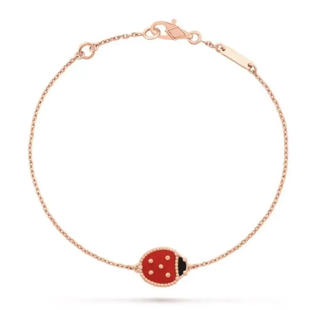 Bracelets Europa Luxury de alta calidad famosa nueva tendencia joyería de oro color rosa color preciosa liquid listybug spring