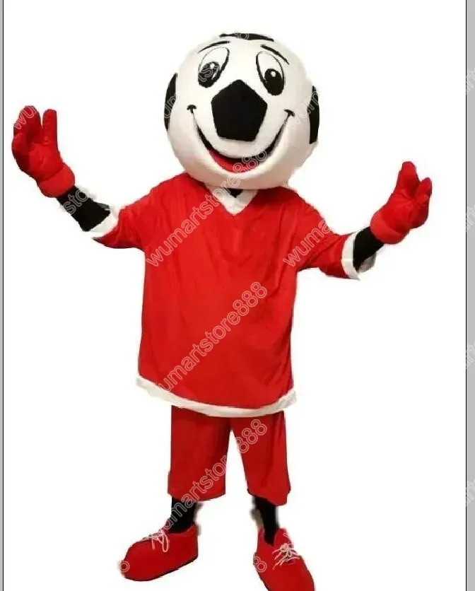 Newest Red football Mascot Costume Top quality Carnival Unisex Outfit Christmas Birthday Outdoor Festival Dress Up Promotional Props Holiday Party Dress