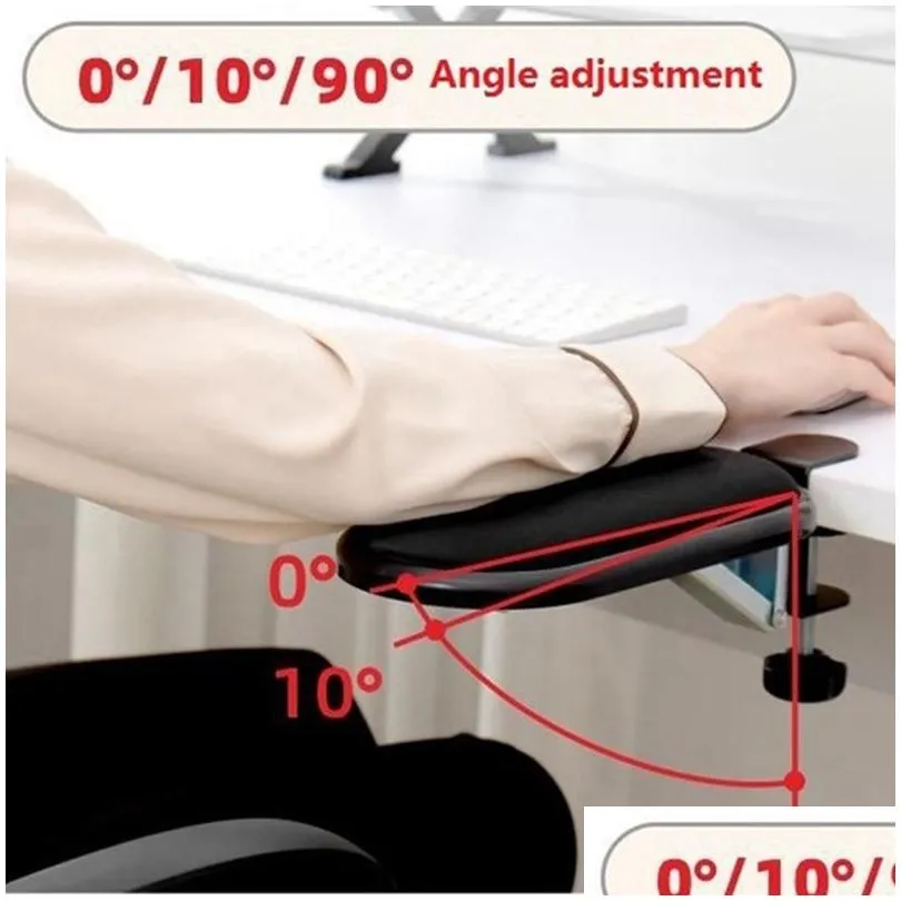 Other Computer Accessories Stand Arm Rest For Desk Folding Wrist Support Adjustable Ergonomic Mouse Armrest Eva Pad Extender Drop De Dh42T