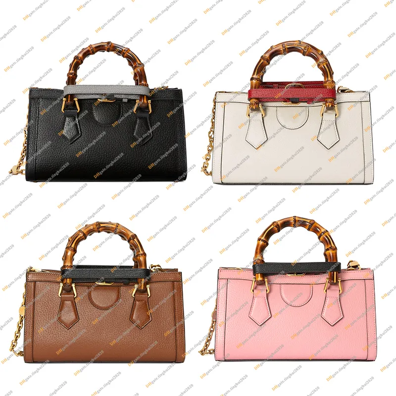 Dames Mode Casual Designe Luxe Diana Bambou Chaîne Sacs Fourre-tout Sac À Main Bandoulière Sacs À Bandoulière Sac De Messager TOP Miroir Qualité 735153 Pochette Bourse