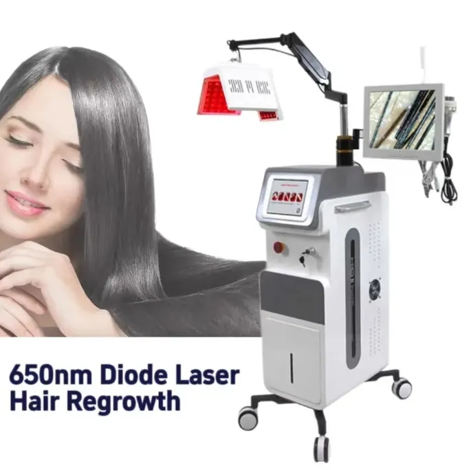 Dispositif de salon de repousse de cheveux de centre de beauté de diode laser verticale de laser de diode de 650nm