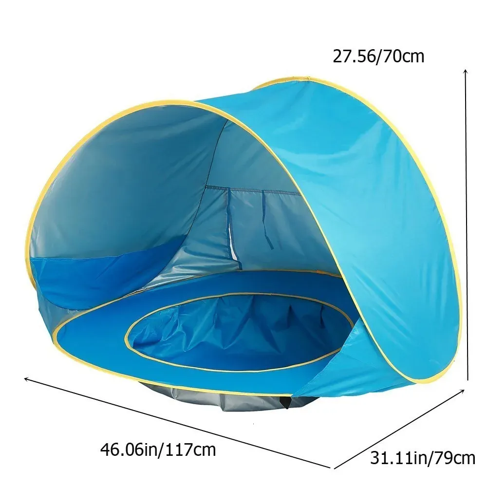 UPF 50 bébé tente de plage abri solaire étanche protection UV abri solaire avec piscine enfant Camping en plein air parasol abri solaire de plage 240115