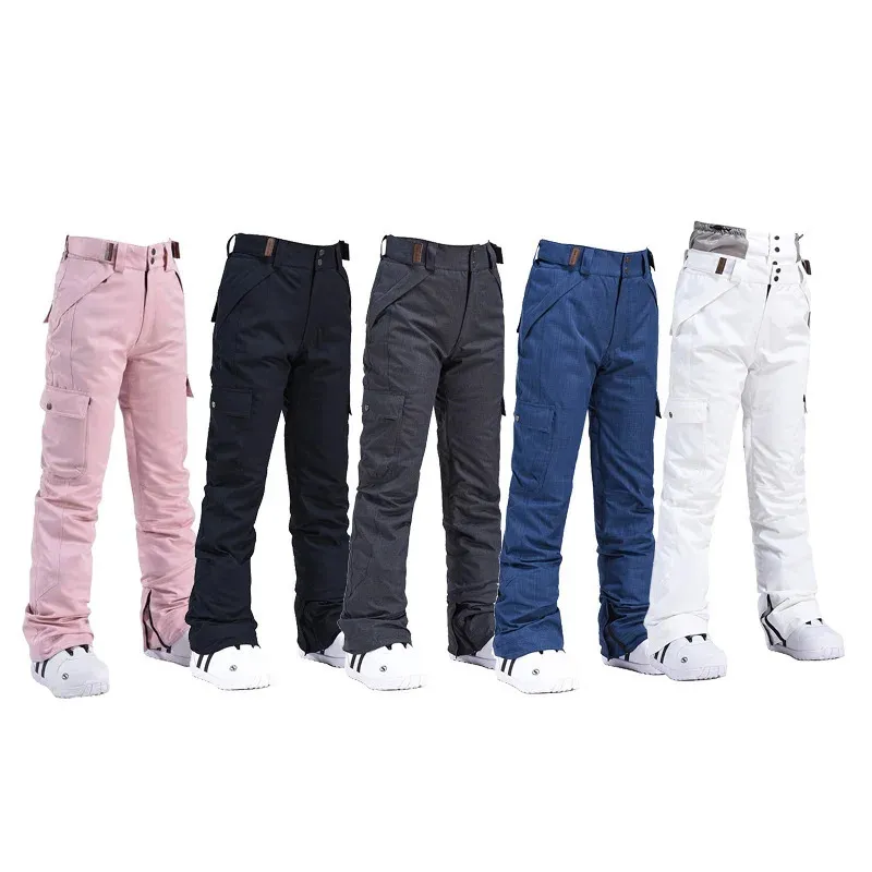 30 pantalons de neige glacée pour hommes et femmes, vêtements de snowboard en plein air, pantalons de Protection de la taille, combinaison de ski, imperméable 15K, Unsex 240116