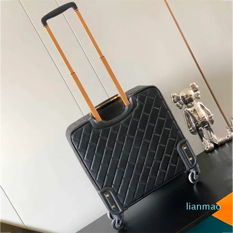 Designer kvinnor reser resväska resväska personlig anpassningsbar initial stripe patten klassisk bagage