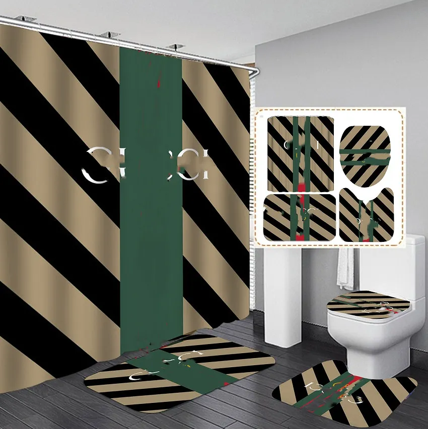 4 pezzi/set tappeto bagno poggiapiedi tappetino da bagno e tenda da doccia set WC coprisedili per WC decorazioni per la casa