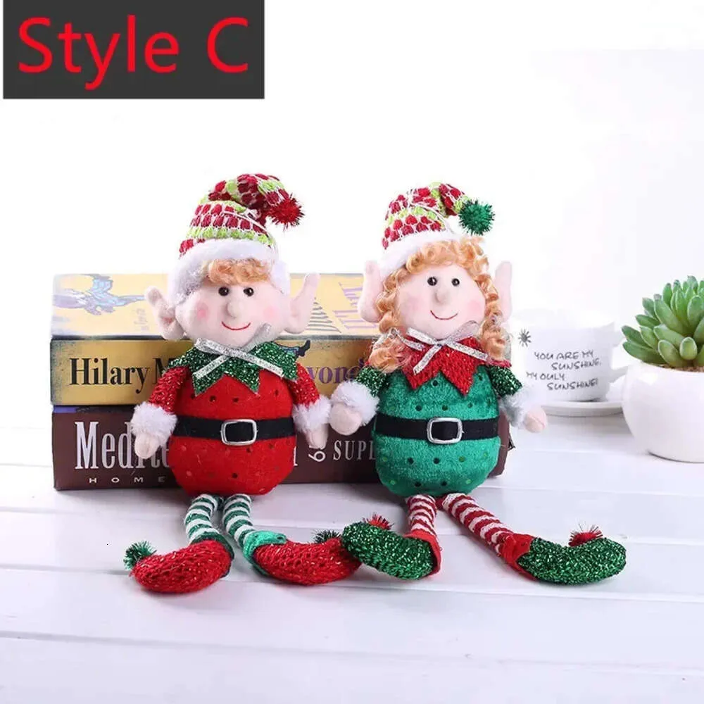 Nouvelles bannières banderoles confettis 1/2 pièces décoration de noël en peluche jambe elfe poupée ornements garçons filles elfes jouet poupée nouvel an Navidad décor à la maison jouets de noël