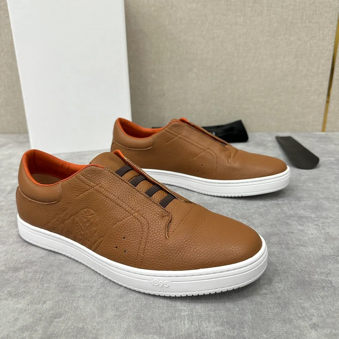 Luxury Fashion Designer Brand New Product Men's Formal Shoes Board Shoes Litchi Pattern Cowhide Lightweight Lacing 5-10 US Shoe Sizes