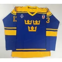 college wearcollege wearNikivip Cheap Custom Canada Mats Sundin #13 Team Sweden Hockey Jersey Men's Stitched Blue Any Size 2XS-5XL Name Or N