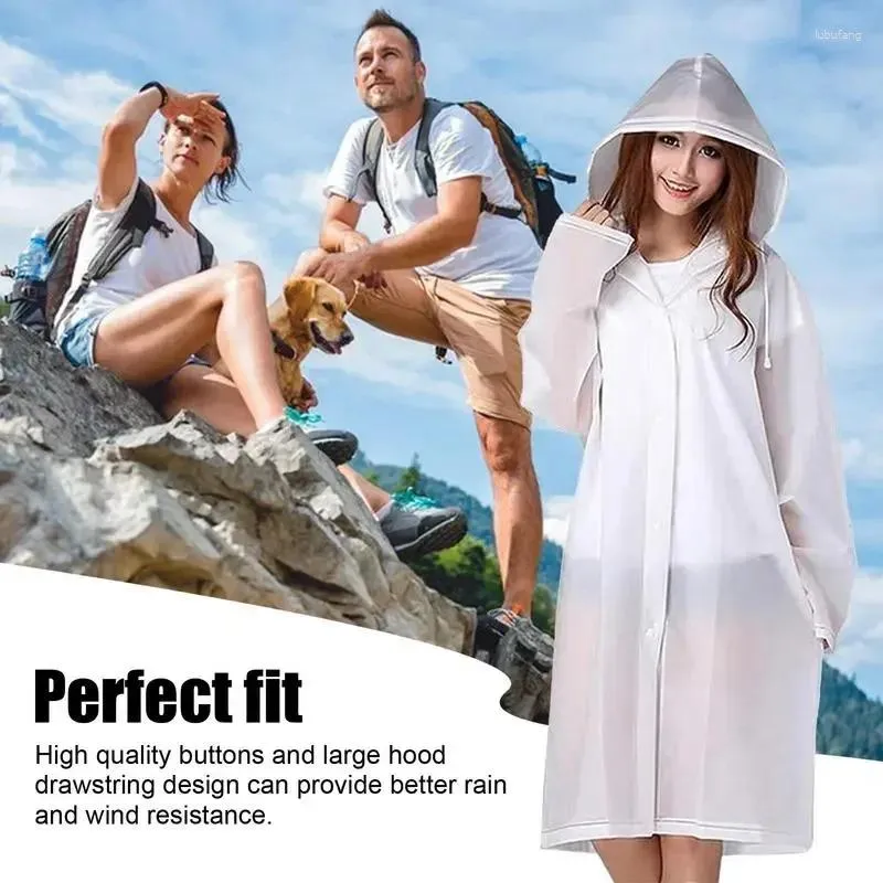 Impermeabili Cappotto tascabile per la pioggia Impermeabile trasparente con cappuccio Poncho trasparente Leggero e portatile da indossare all'aperto