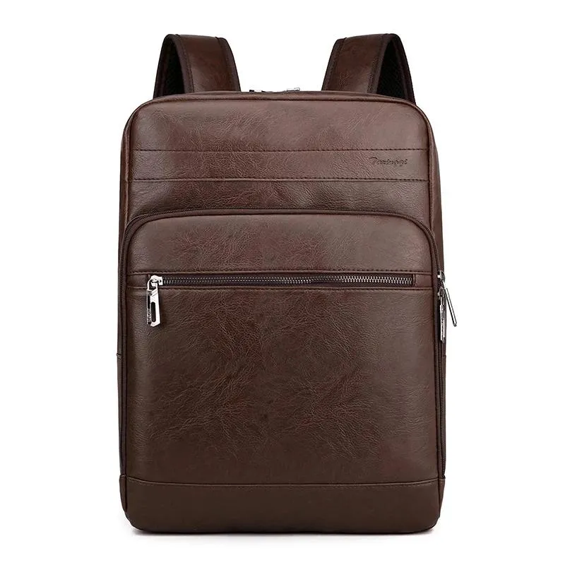 Bags Men's Backpack Multifunctional PU Leather Laptop Backbag Waterproof Notebook Bagpack School Bags Anti Theft Mochila Rucksack