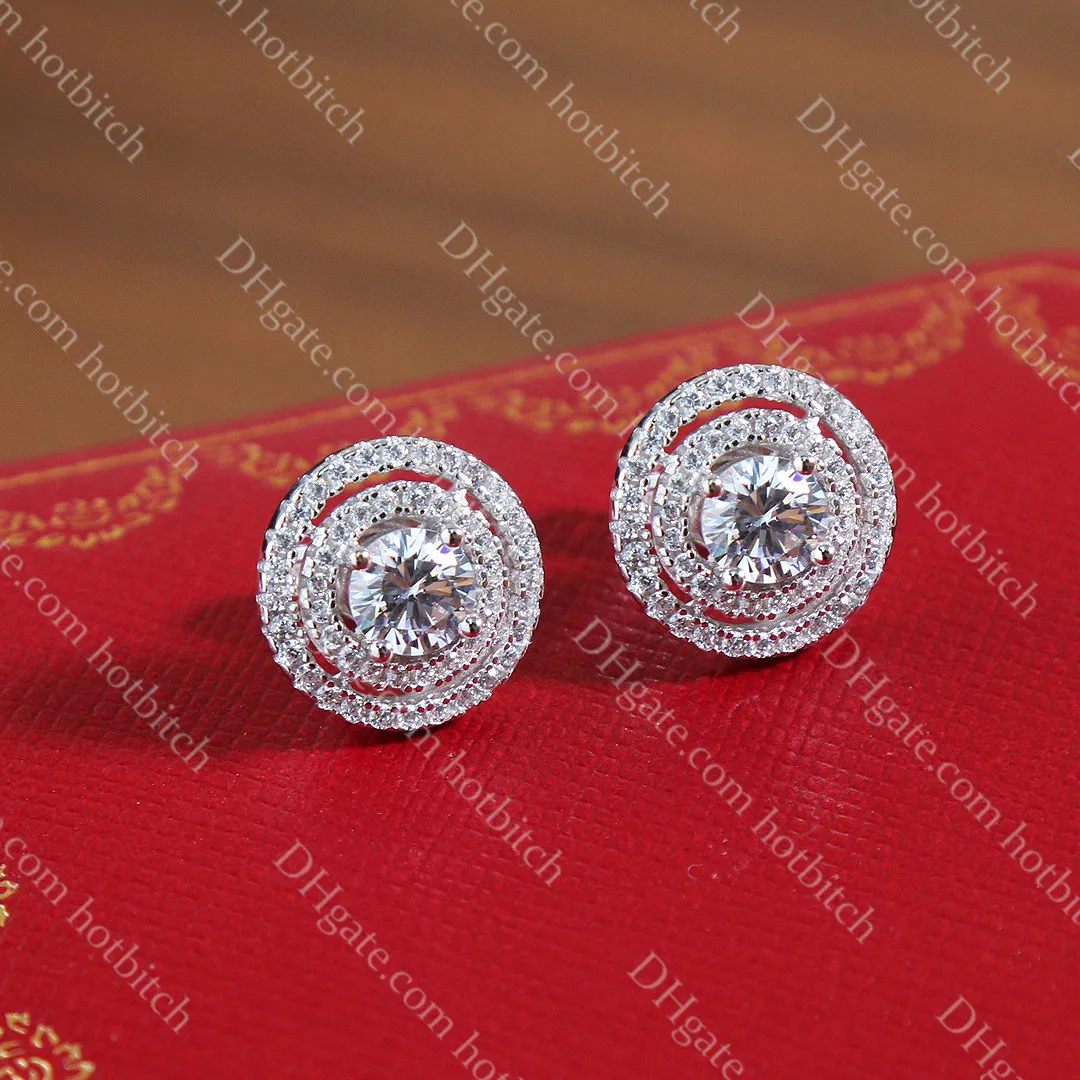 Exquisite Diamant-Ohrringe, Designer-Damen-Ohrringe, klassische Damen-Ohrstecker, hochwertige Silberschmuck-Ohrringe, Jubiläumsgeschenk mit Box