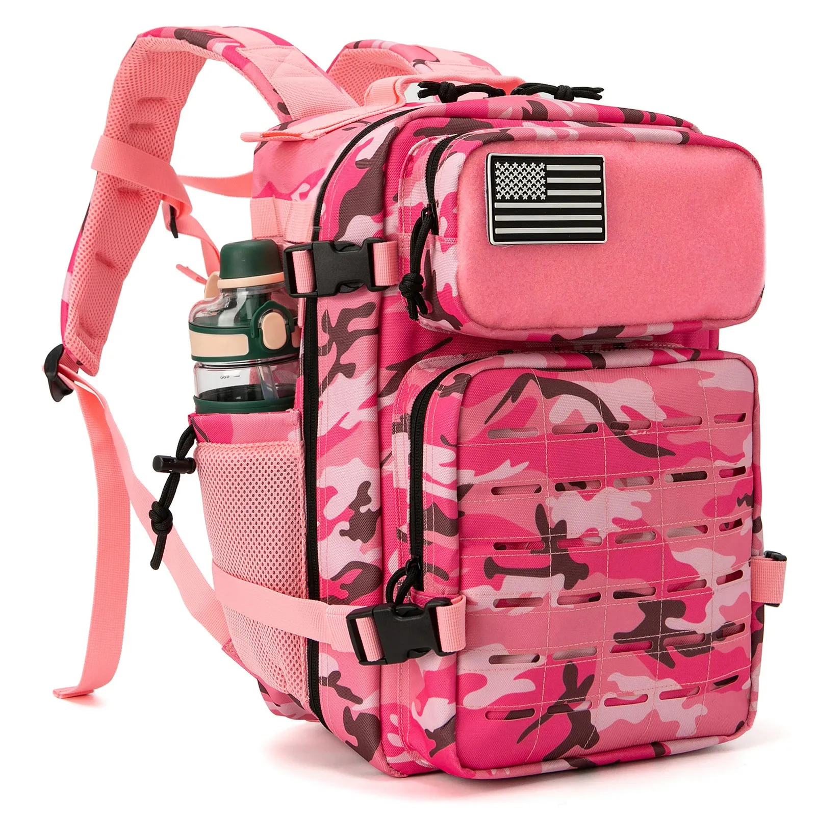 QT QY 25L/45L حقيبة ظهر تكتيكية عسكرية للنساء/الرجال الجيش الليزر قطع MOLLE DAYPACK SCHOOL BAC RICKSACK مع حامل كأس مزدوج 240115