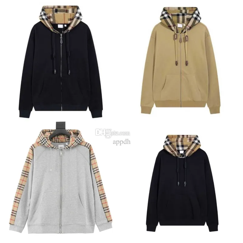 2024SS Esigner Mens Hoodie Correcte versie van herfst en winter plaid hoodie losse lange mouwen trui voor mannen trend 6 stijlen