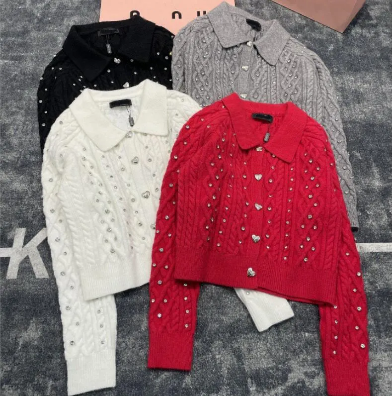 デザイナーカーディガン女性セーターボタンアップシャツクラシックレタープリントファッション定期的なカジュアル長袖ニットジャケットセーターレディース布