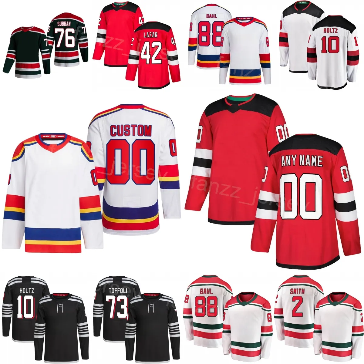 Team Hockey 42 Curtis Lazar Jersey Kids Men Women 88 Kevin Bahl 2 Brendan Smith 76 PK Subban 73 Tyler Toffoli 43 Luke Hughes 10 Holtz 86 Jack Hughes 13 Nico Hischier Sale