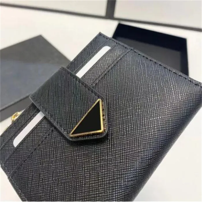 Fashion Woman Wallet Triangle Luxury Designer Cardholder Key Coin Purses Plånböcker äkta läder mini handväska kvinnor mens kreditkortsficka arrangör