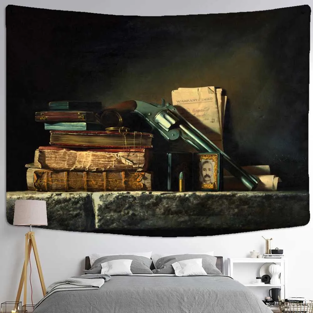 Tapestries Fruit Realistic Oil Painting Tapestry Wall Hanging European Minimalist TV Background Cloth Home Bedroom Decor