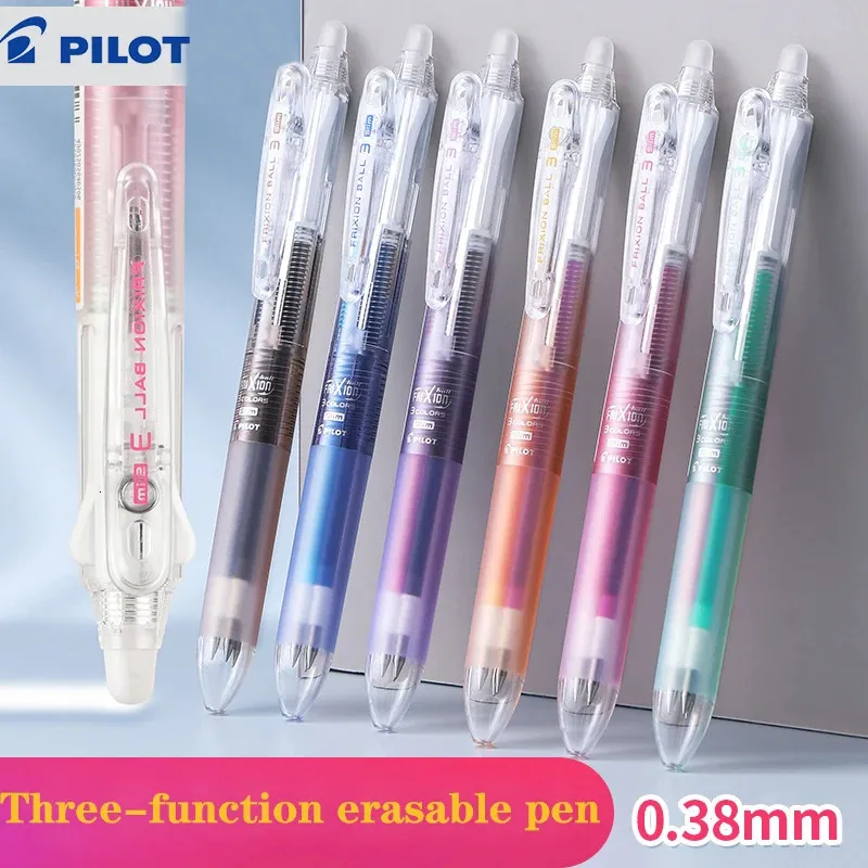 Stylo neutre effaçable multifonction Frixion Japan Pilot LKFB-60UF Bâton transparent trois-en-un 0,38 mm Papeterie à séchage rapide 240116