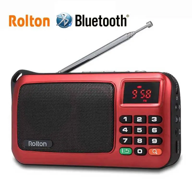 Radio Rolton W405 Radio Fm portátil Altavoz de computadora con cable USB Receptor de alta fidelidad Pantalla LED Soporte Tf Play con linterna Verificar dinero