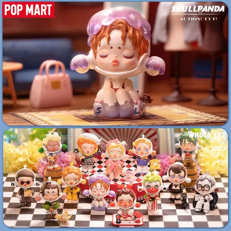 POP MART SkullPanda Action Cut série boîte mystère jouets Figurine d'action Kawaii Designer Figurine poupées boîte aveugle enfants cadeau 240116