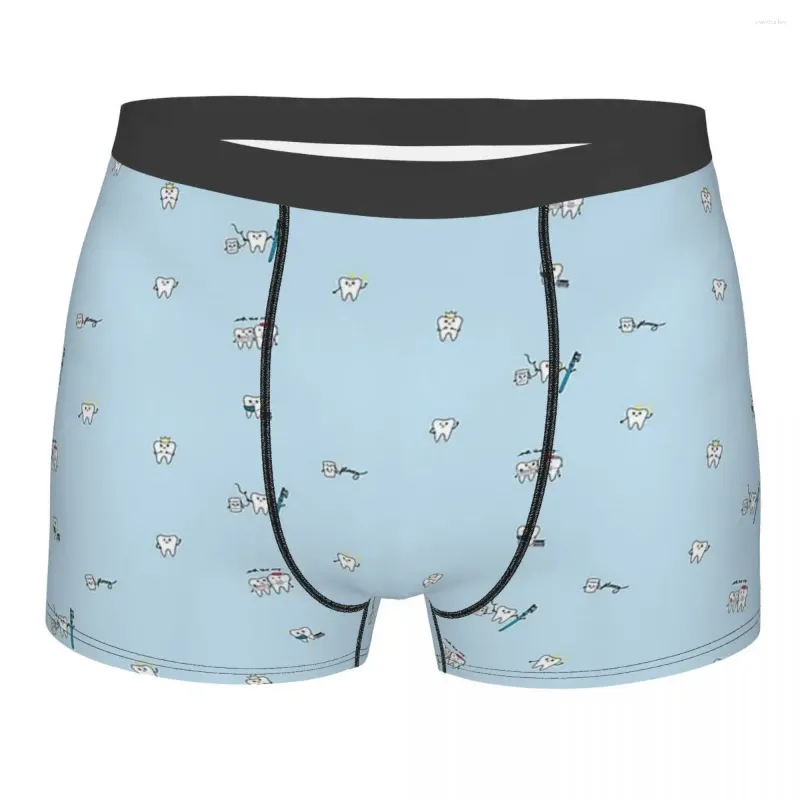 Caleçons motif mignon dent dents bretelles dentaires département de stomatologie culottes en coton sous-vêtements pour hommes imprimés shorts Boxer slips