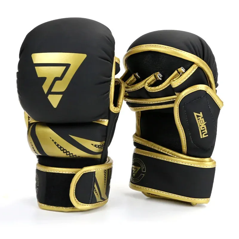 MMA Kampf Boxhandschuhe Halbfinger verdickt Sanda Free Fighting Mixed Martial Arts Trainingshandschuhe Boxtraining Gear240115