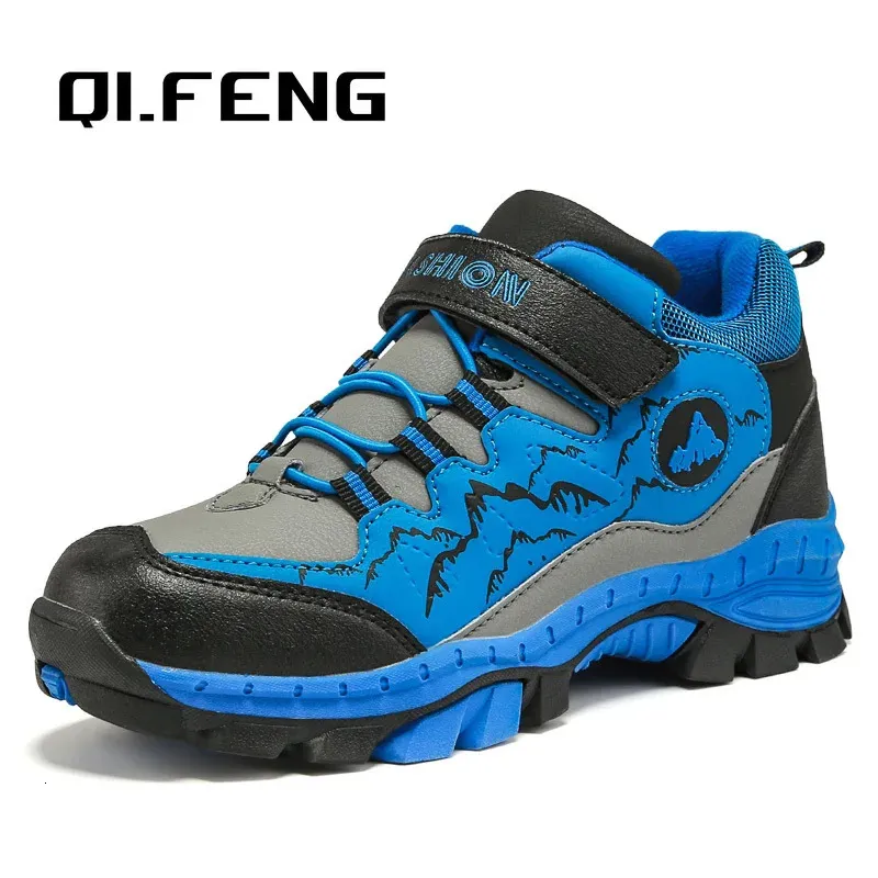 Winter Hiking Shoes Boy Kids Snow Boots Teenagers Children Shoe Walking Climbing Sneakers Leather Waterproof Non-slip Sport Warm 240116