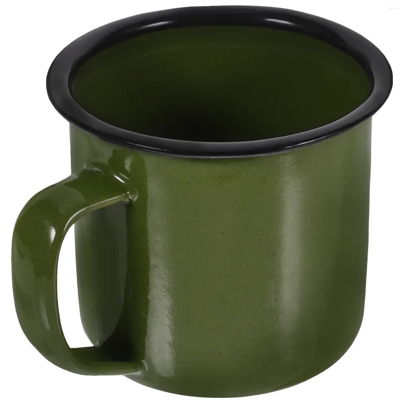 Geschirrsets Becher Tasse Schüttgutglas und Camping Cups Tea Metall Vintage Trinkwasser Eisenweg Zinn Camp Campfire