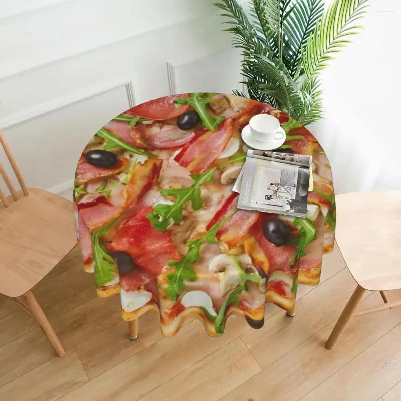 Table Cloth Pizza Round Tablecloth Fast Food Custom Cover For Living Room Dining Elegant Outdoor