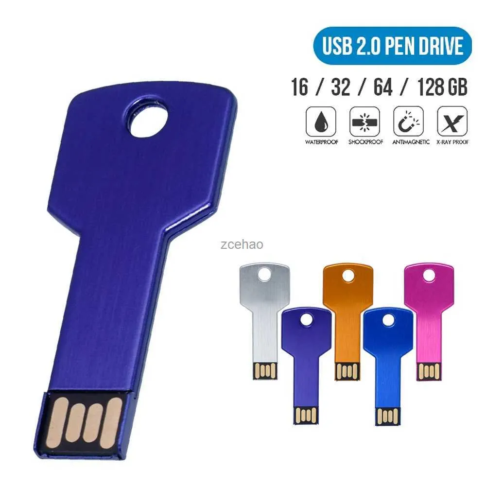 USB Flash driver USB Nyckelform Pendrive Metal Memory Stick 4GB 8GB16GB 32GB 64GB128GB 256GB USB Flash Drive Pen Drive Flash Disk Pen Drive