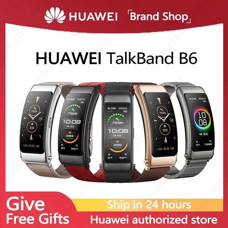 Watches Huawei Talkband B6 Smart Wristband Bluetooth 5.2 1,53 tum AMOLED SCREEN KIRIN A1 Processor Call Earphone Talk Band
