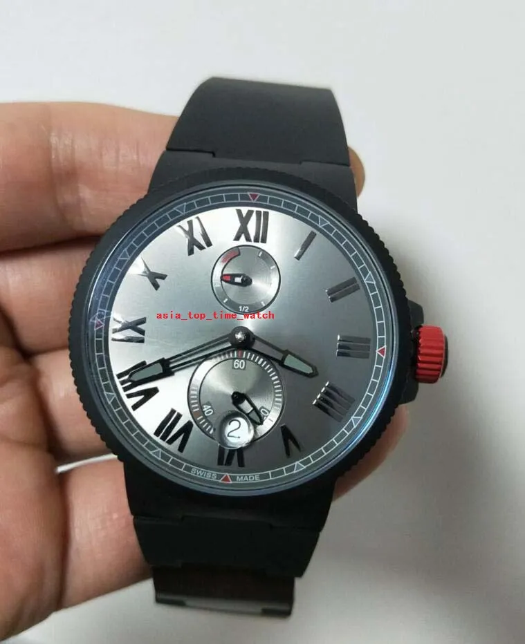 Orologi da polso da uomo stile classico di qualità eccellente delle Nazioni Unite Quadrante grigio da 45 mm Data automatica luminosa Sul retro cassa in acciaio nero trasparente Orologi da uomo automatici meccanici