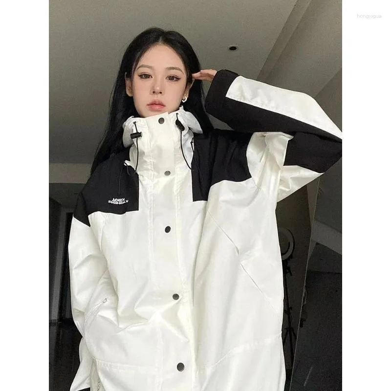 Jaquetas femininas 2024 japonês tempestade jaqueta casaco outono moda parkas marca vintage americano casaco funcional casal outwear