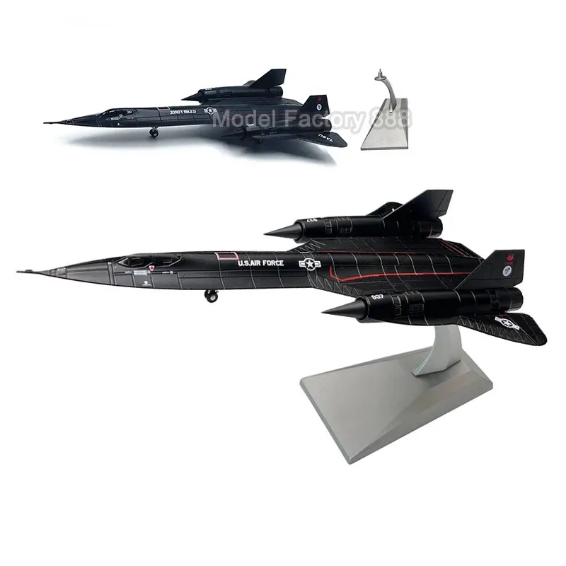 Diecast Metal 1 144 Scale SR-71 Fighter Jet SR71 Blackbird Airplane Alloy Plane Aircraft Model Toy For Collection or Gift 240115