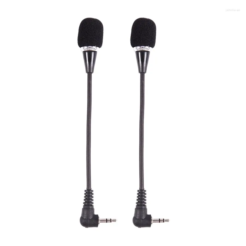 Mikrofony Najlepsze oferty 2X Elastyczne 3,5 mm Jacka Mini mikrofon do komputera na PC Laptop Desktop Skype Yahoo Black