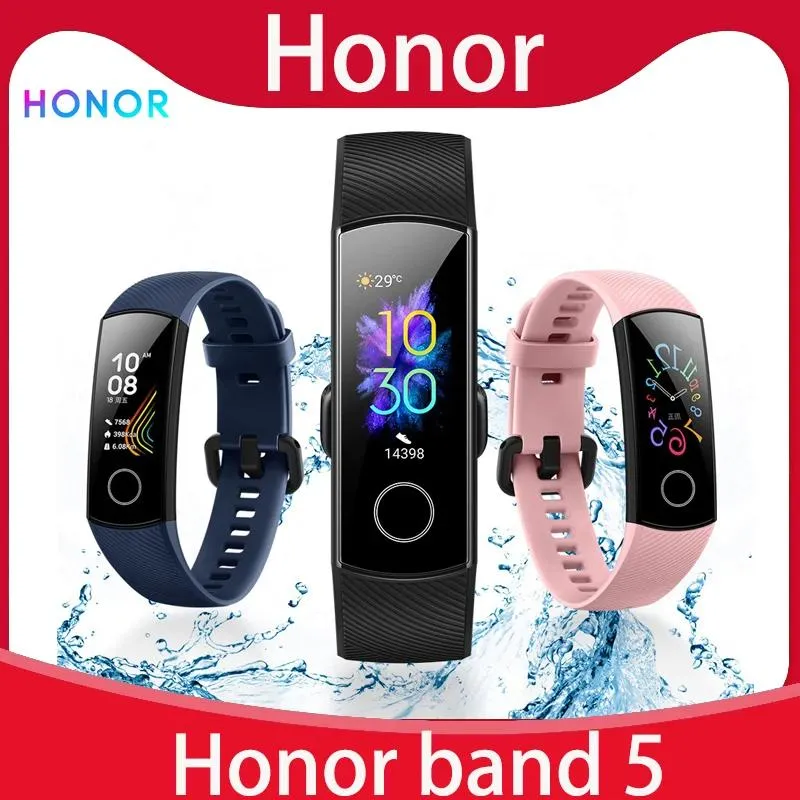 リストバンドオリジナルHuawei Honor Band 5スマートリストバンドブラッド酸素0.95 'タッチスクリーン水泳姿勢心拍数睡眠スナップブレートを検出する