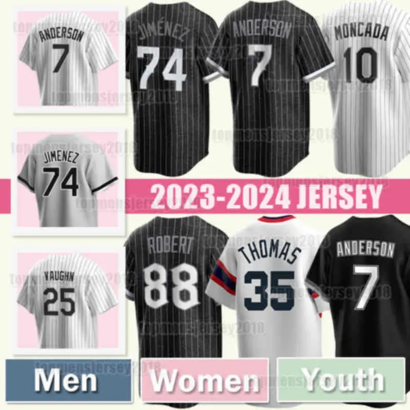 Personalizado para hombre mujeres jóvenes niños Luis Robert Jersey Tim Anderson Eloy Jiménez Chicagos Béisbol Bo Jackson White''Sox''Yoan Moncada Frank Thomas Dylan Cease Adam Engel