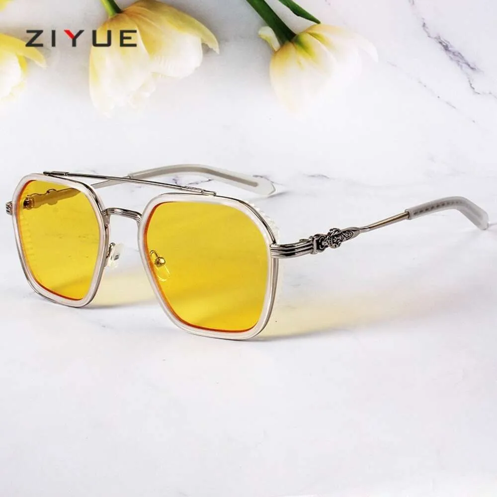 2024 Luxus-Designer-CH-Sonnenbrille für Damen, verchromt, Brillengestelle, Herren, Tiktok, Metall, modisch, mattiert, flache Linse, Herz-Brillengestell, Damen, Unisex, Brillen, YCPS