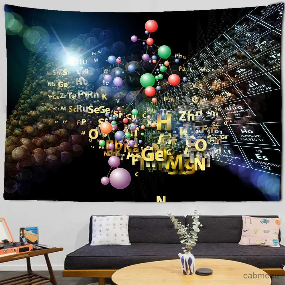 Tapestries Periodic table chemical tapestry cheap hanging large science wall art Bohemian Hippie Datura canvas living room wall decoration