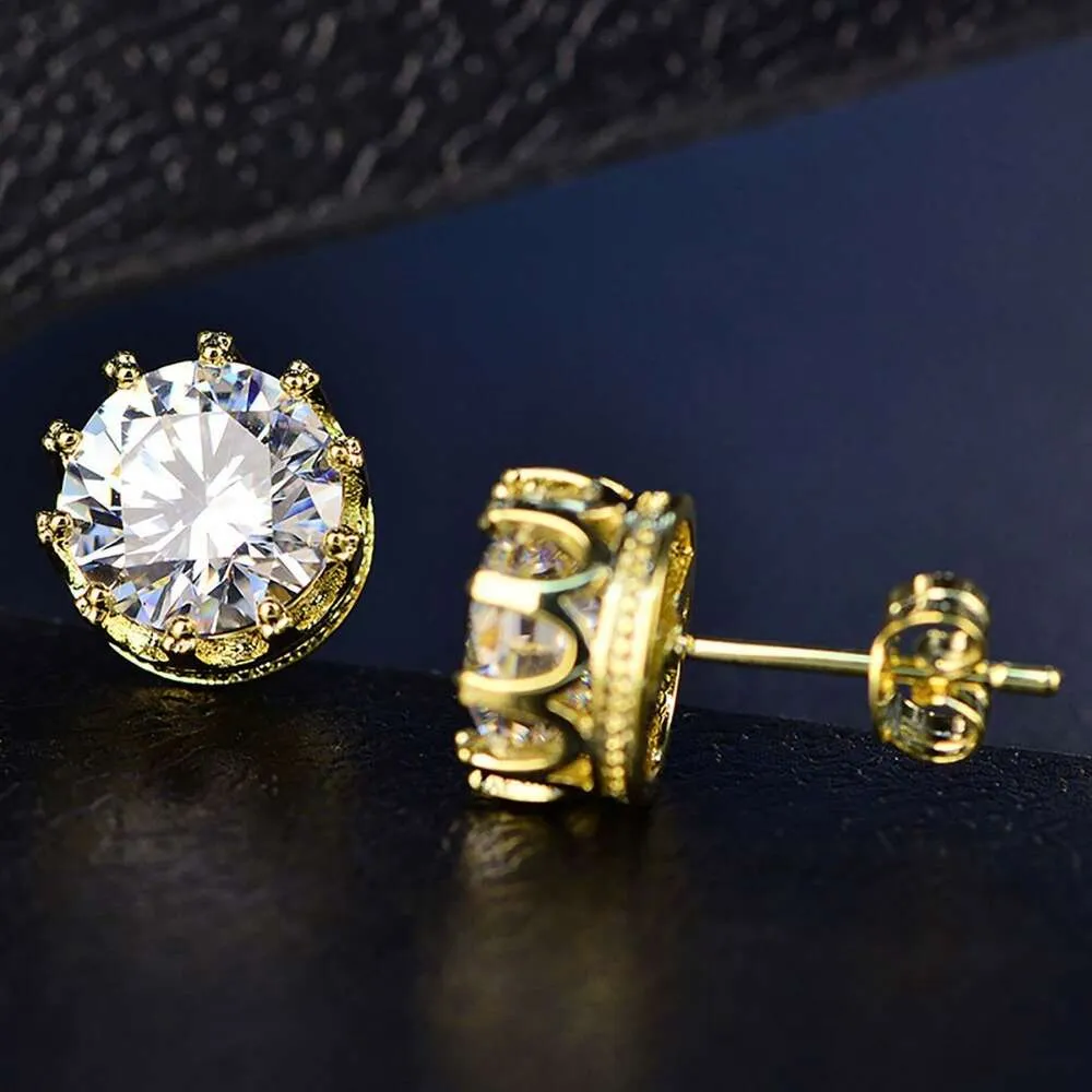Voaino 14k 9k ouro seis pinos 0.7 ct * 2 laboratório cultivado cvd diamante jóias presente personalizado brincos para mulher