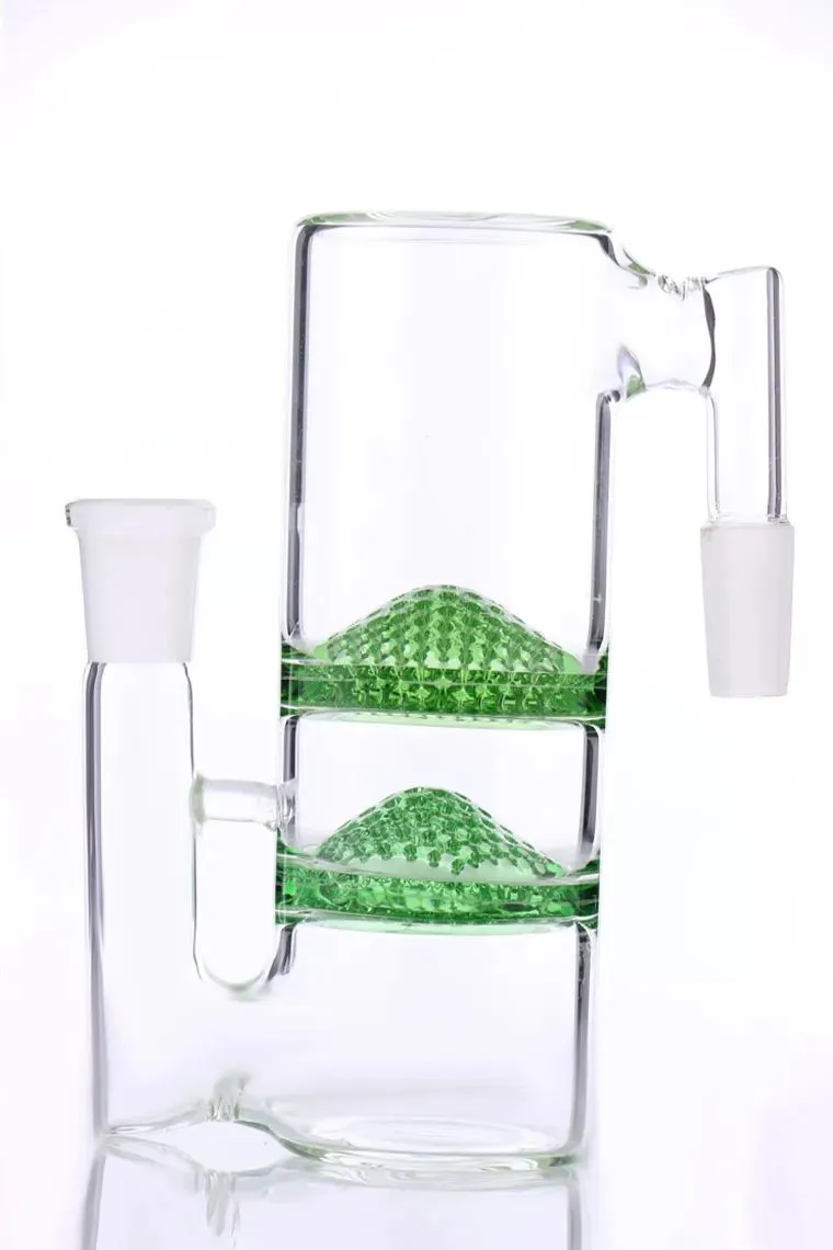 Hookah Ash Catcher two Honeycomb perc bong ashcather 18.8-18.8mm different color and  glass water pipe