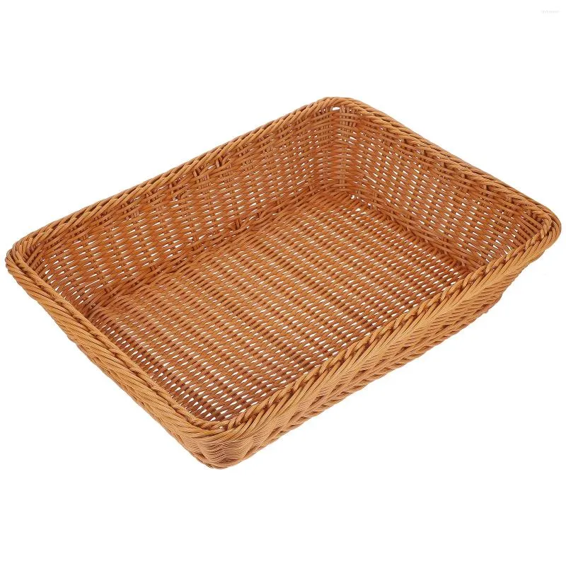Platten Rattan Brot Korb Kleine Korb Obst Küche Gewebte Nachahmung Körbe Für Lagerung Pp Home Tablett Bäckerei Boxen