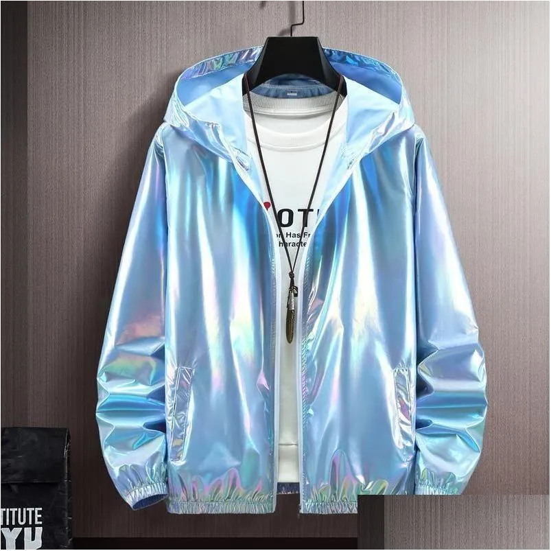 Men'S Jackets Mens Jackets 2023 Summer Colorf Shiny Sunsn Clothing For Men And Women Couples Thin Breathable Color Jacket Trend Plus S Dhhei