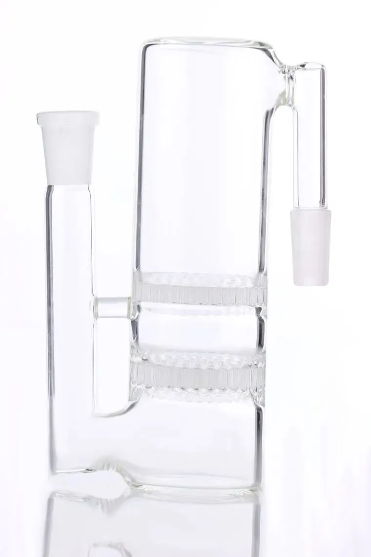 Hookah Ash Catcher two Honeycomb perc bong ashcather 18.8-18.8mm different color and  glass water pipe